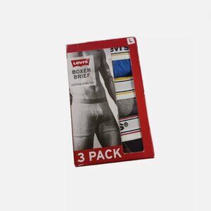 Levi’s Boxer Brief Cotton Stretch 3 Pack Men’s Size Large Black/Gray/Blue